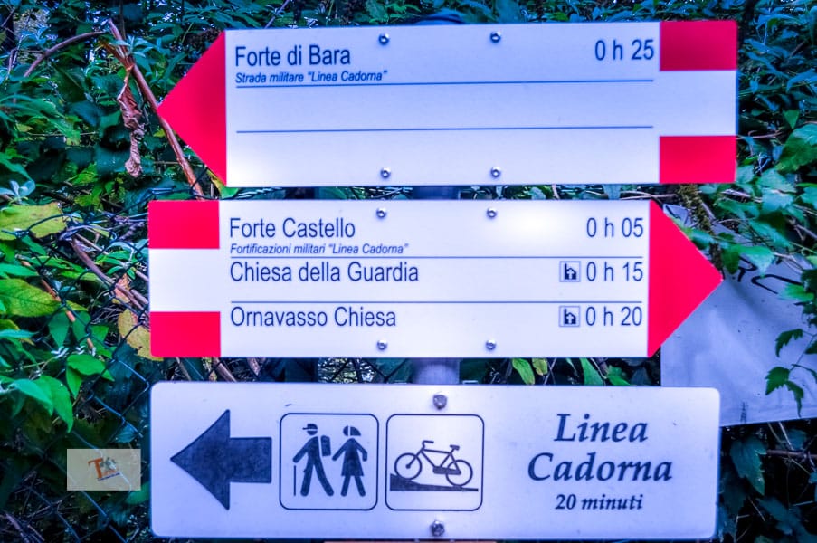 Ornavasso, indication of the routes