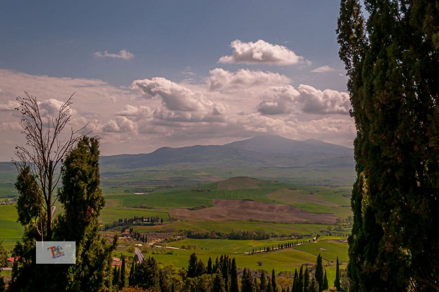 Pienza: panoramic view of the Val d'Orcia