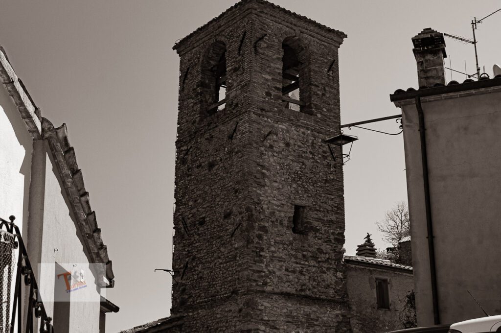 Montebello, bell tower of the church of San Pietro Apostolo