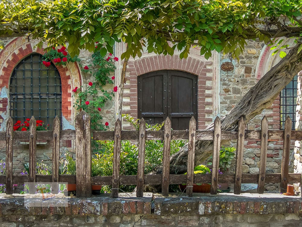 Grazzano Visconti, Detail of a fake medieval house